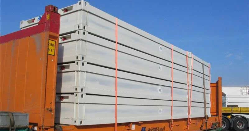Modular Building Frames Being Transported By Road