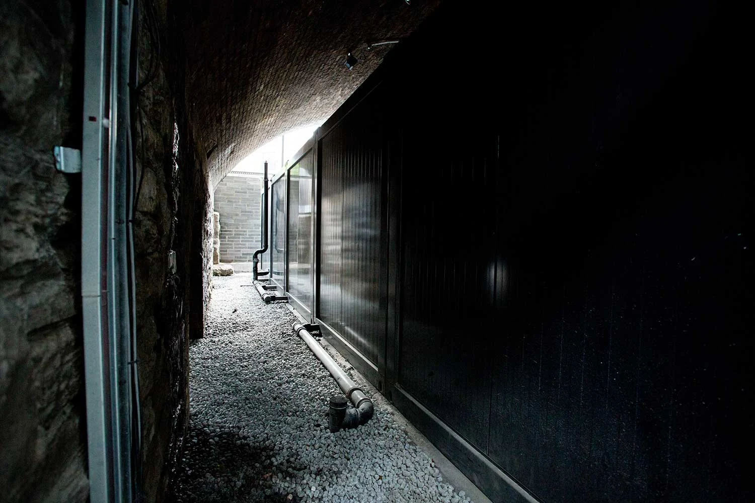 Modular installation within the restricted space beneath the railway arches during the works